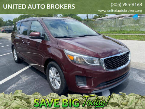 2015 Kia Sedona for sale at UNITED AUTO BROKERS in Hollywood FL