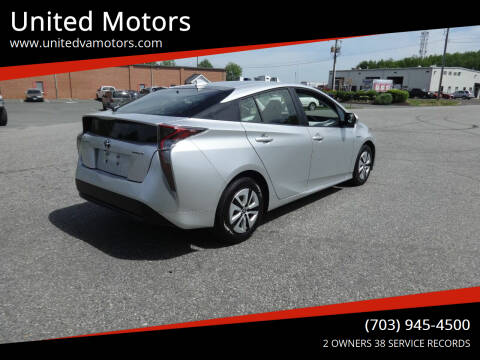 2016 Toyota Prius for sale at United Motors in Fredericksburg VA