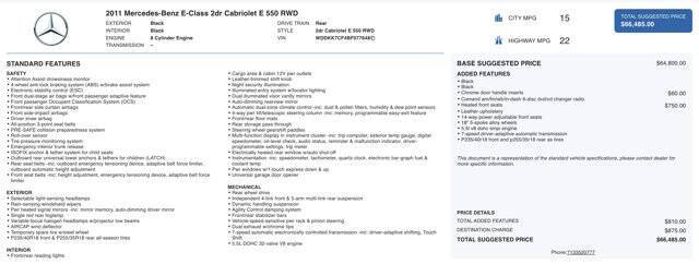 2011 Mercedes-Benz E-Class E 550