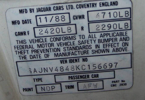 1989 Jaguar XJ-Series XJS