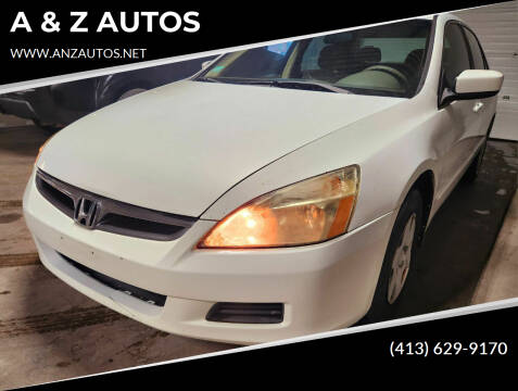 2006 Honda Accord for sale at A & Z AUTOS in Westfield MA