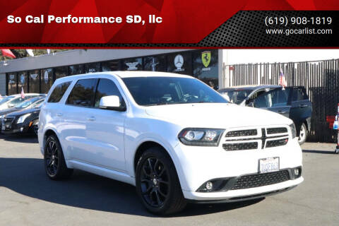 2015 Dodge Durango for sale at So Cal Performance SD, llc in San Diego CA