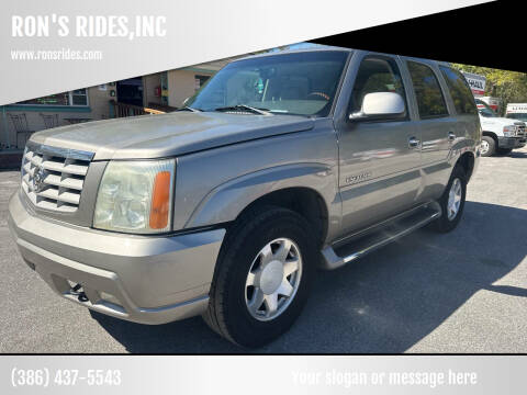 2002 Cadillac Escalade for sale at RON'S RIDES,INC in Bunnell FL