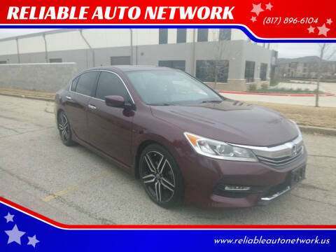 2016 Honda Accord for sale at RELIABLE AUTO NETWORK in Arlington TX