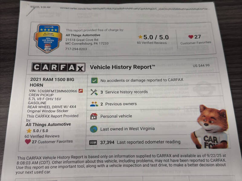 2021 RAM 1500 Big Horn