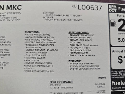 2019 Lincoln MKC Reserve