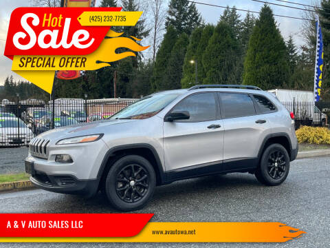 2016 Jeep Cherokee for sale at A & V AUTO SALES LLC in Marysville WA