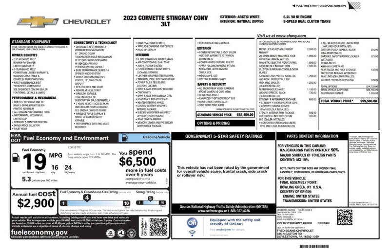 2023 Chevrolet Corvette Stingray