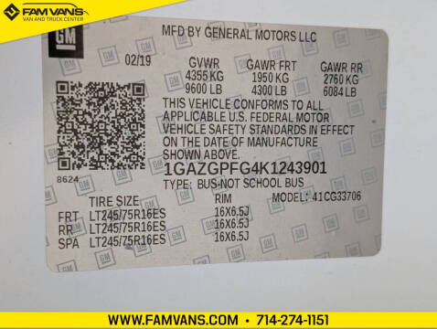 2019 Chevrolet Express LT 3500