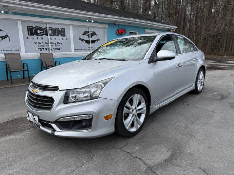 2015 Chevrolet Cruze for sale at ICON AUTO SALES in Chesapeake VA