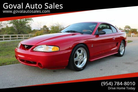 1994 Ford Mustang SVT Cobra for sale at Goval Auto Sales in Pompano Beach FL