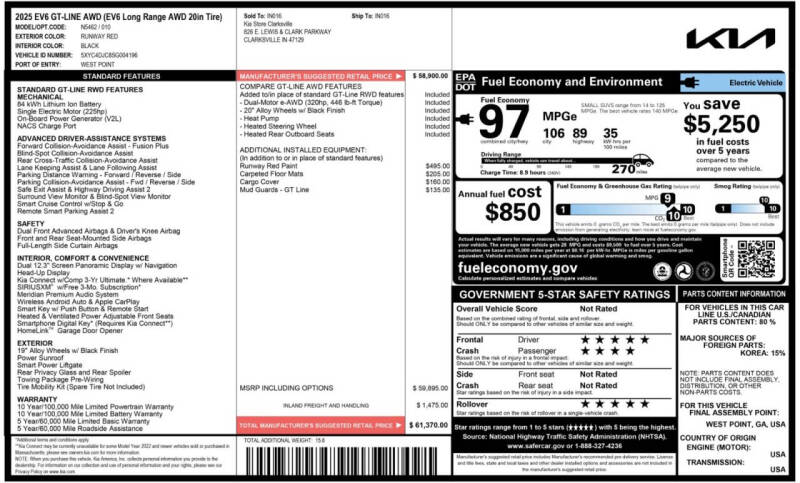 2025 Kia EV6 GT-Line