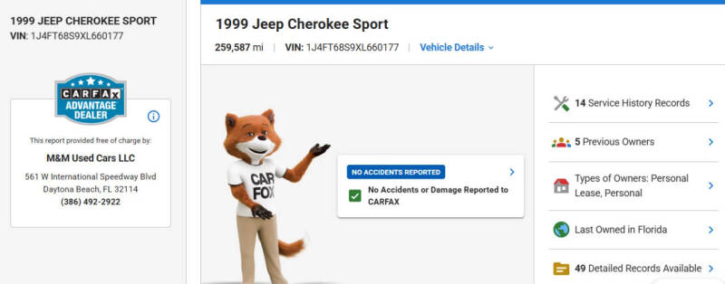 1999 Jeep Cherokee Sport