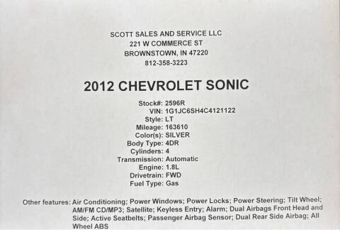 2012 Chevrolet Sonic LT