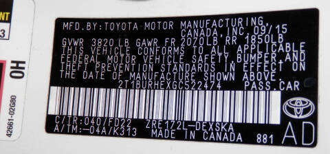 2016 Toyota Corolla S Plus