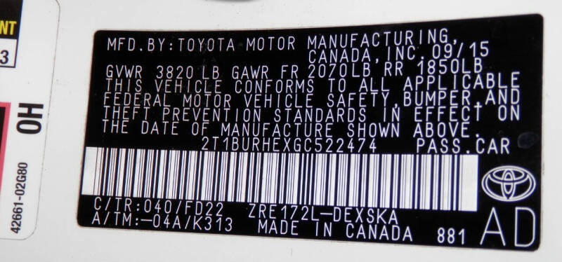 2016 Toyota Corolla S Plus