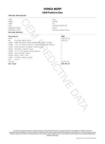 2025 Honda Accord LX