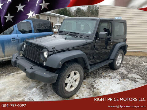 2016 Jeep Wrangler for sale at Right Price Motors LLC in Cranberry Twp PA