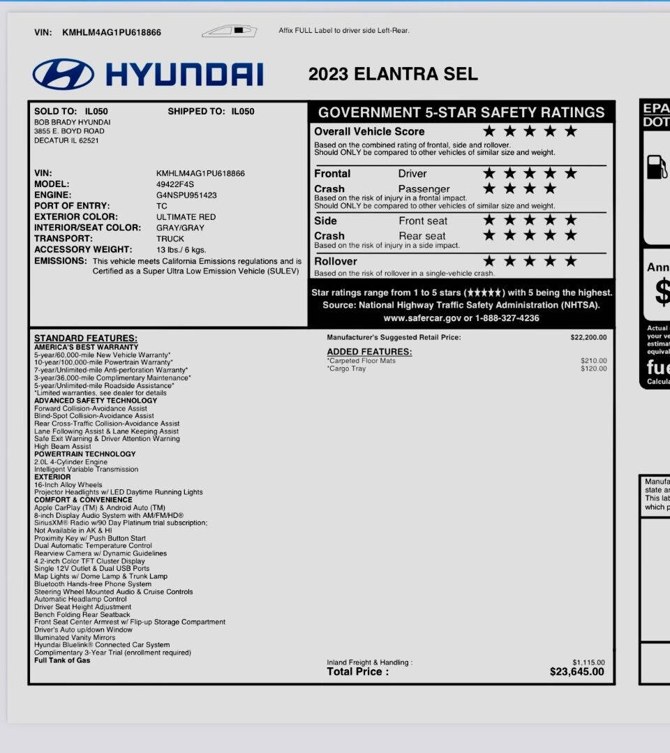 2023 Hyundai ELANTRA for sale at MINT MOTORS in Ramsey, MN