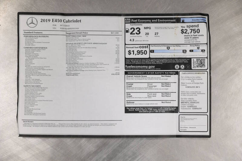 2019 Mercedes-Benz E-Class E 450