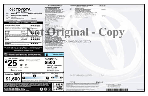 2021 Toyota Avalon XSE Nightshade