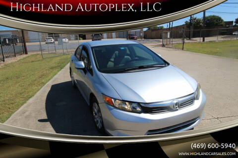 2012 Honda Civic for sale at Highland Autoplex, LLC in Dallas TX