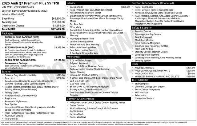 2025 Audi Q7 quattro Premium Plus 55 TFSI