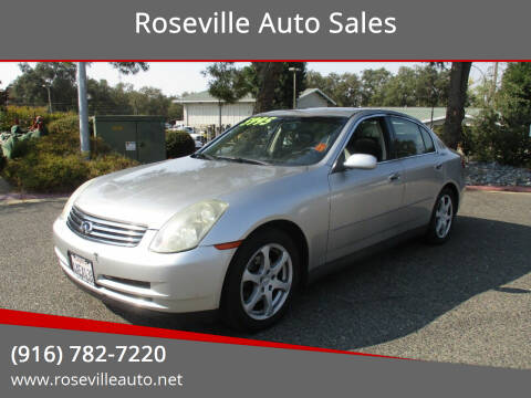 2003 Infiniti G35 for sale at Roseville Auto Sales in Roseville CA