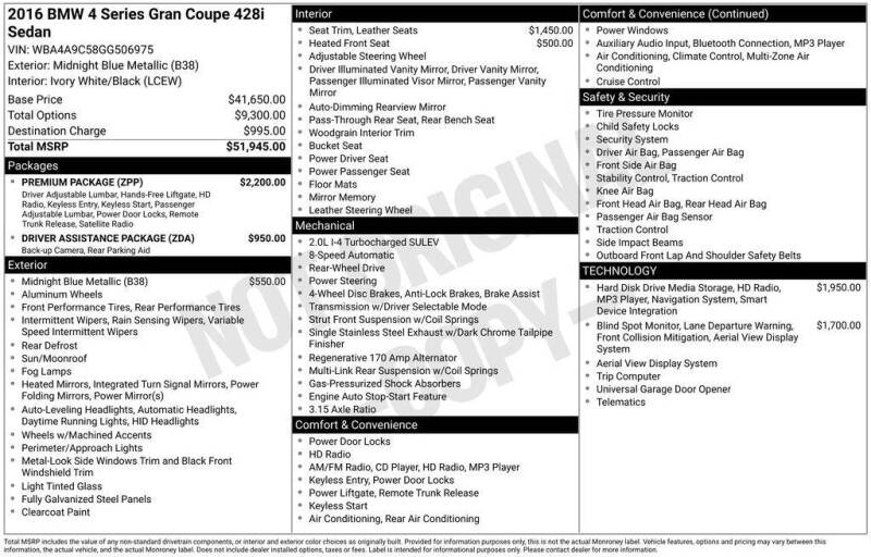 2016 BMW 4 Series 428i Gran Coupe