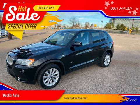 2013 BMW X3 for sale at Beck's Auto in Chesterfield VA