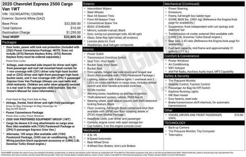 2020 Chevrolet Express 2500