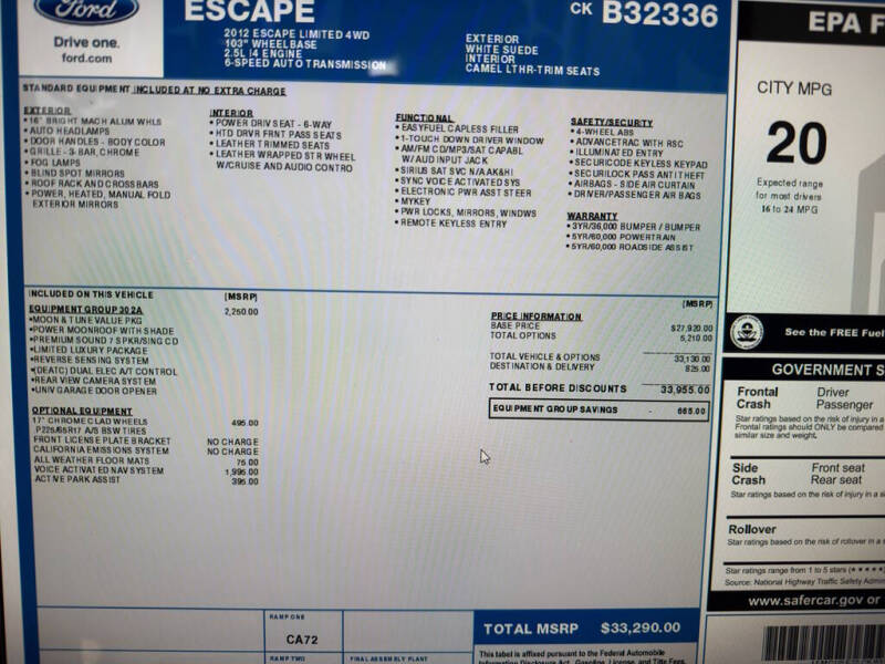 2012 Ford Escape Limited