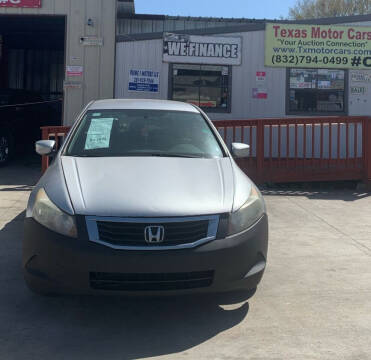 2008 Honda Accord for sale at TEXAS MOTOR CARS in Houston TX
