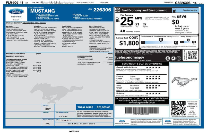 2016 Ford Mustang EcoBoost