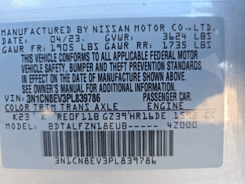 2023 Nissan Versa SV