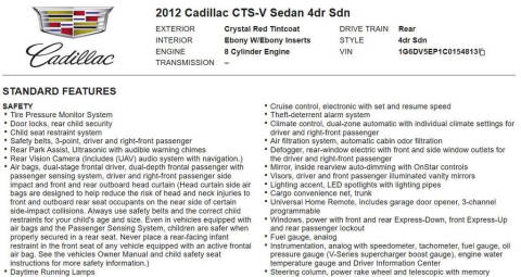 2012 Cadillac CTS-V