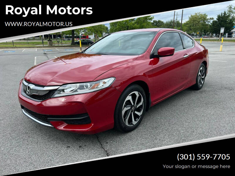 2016 Honda Accord for sale at Royal Motors in Hyattsville MD