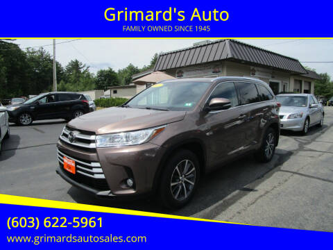 2017 Toyota Highlander for sale at Grimard's Auto in Hooksett NH