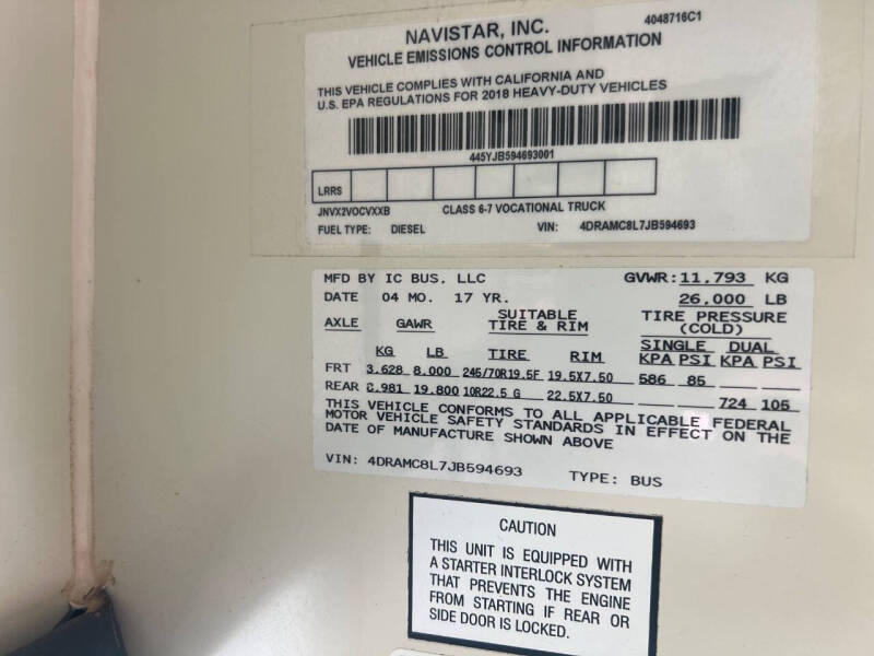 2018 International 24 passenger Shuttle Bus