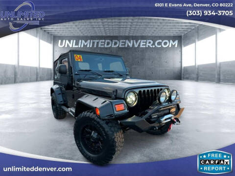 2004 Jeep Wrangler for sale at Unlimited Auto Sales in Denver CO