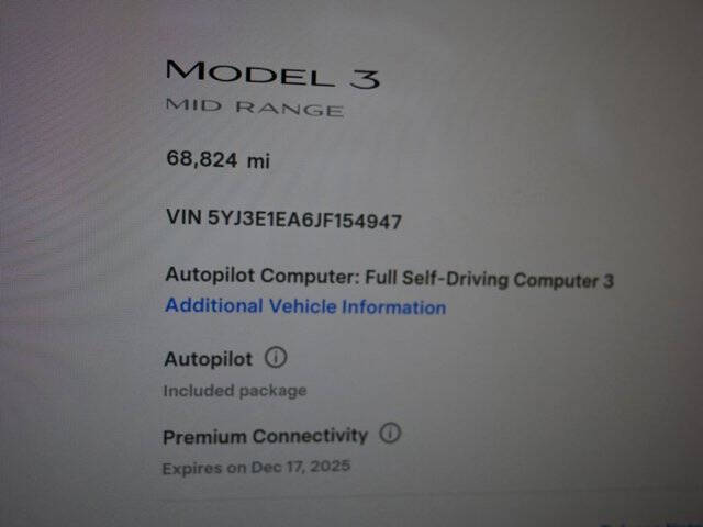 2018 Tesla Model 3 Mid Range