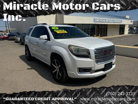 2016 GMC Acadia for sale at Miracle Motor Cars Inc. in Victorville CA