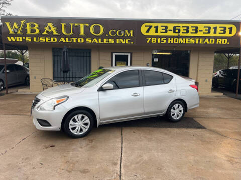 2015 Nissan Versa for sale at WB'S USED AUTO SALES INC in Houston TX