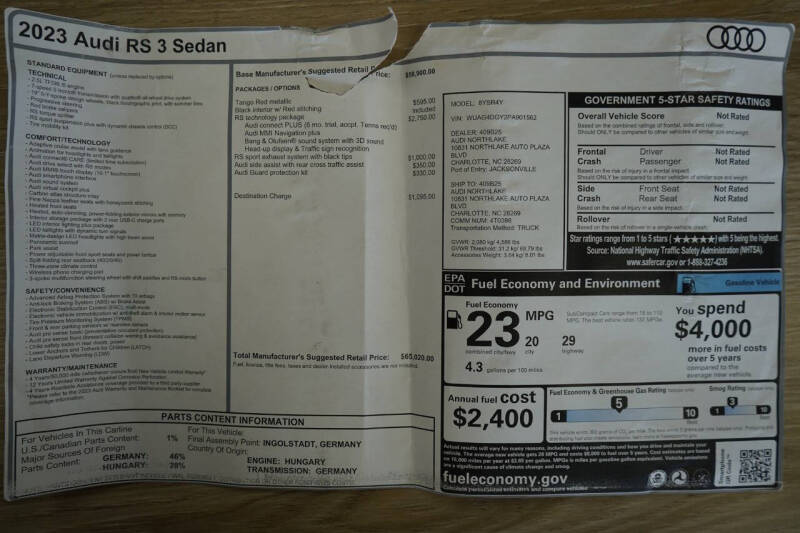 2023 Audi RS 3 2.5T quattro