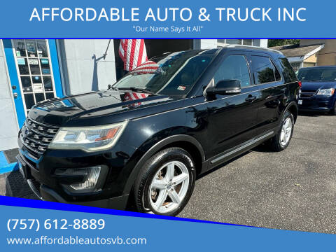 2016 Ford Explorer for sale at AFFORDABLE AUTO & TRUCK INC in Virginia Beach VA