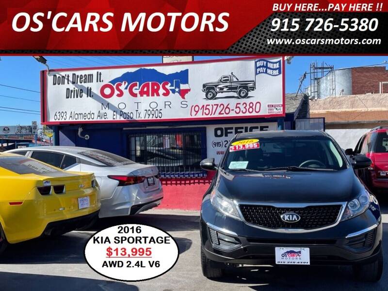 2016 Kia Sportage for sale at Os'Cars Motors in El Paso TX