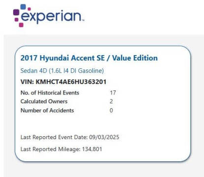 2017 Hyundai Accent Value Edition