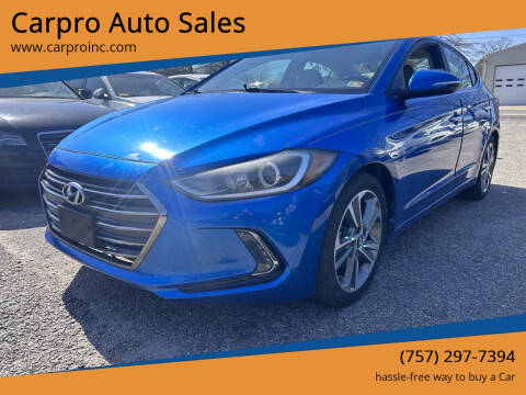 2017 Hyundai Elantra for sale at Carpro Auto Sales in Chesapeake VA