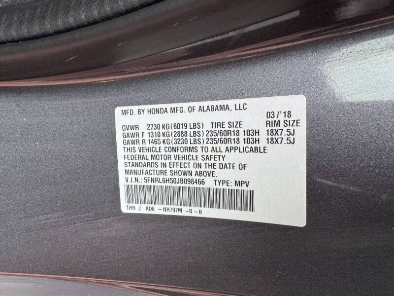 2018 Honda Odyssey EX