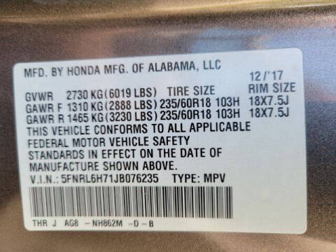 2018 Honda Odyssey EX-L